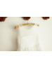 Ivory Lace Slit Back Short Flower Girl Dress